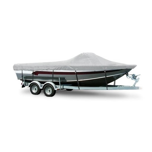 Eevelle Boat Cover ALUMINUM FISHING Walk Thru Windshield, Outboard Fits 16ft 6in L up to 100in W Silver SCAVWT16100B-SLR - main